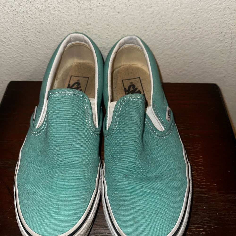 Vans Teal Slip-On Sneakers
